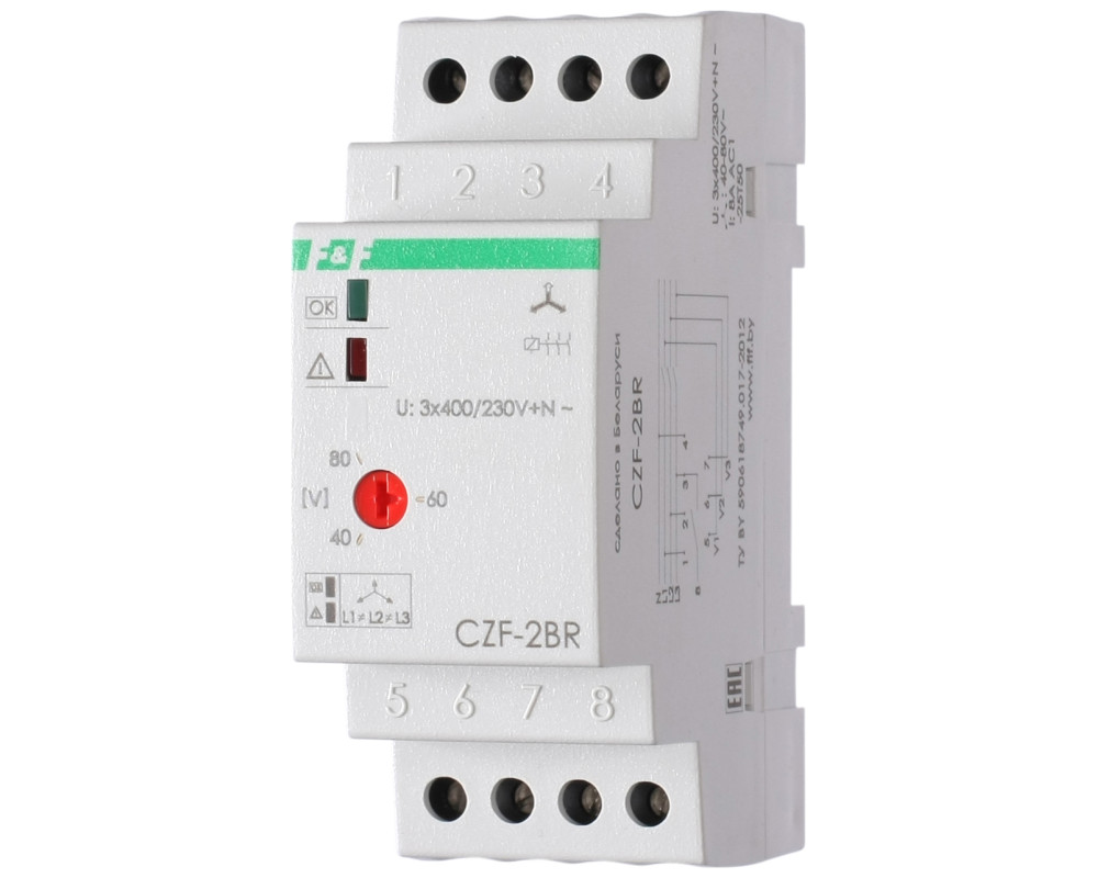 Реле контроля фаз и состояния контактора CZF-2BR