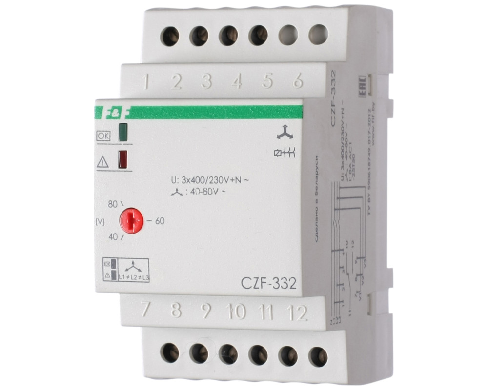 Реле контроля фаз и состояния контактора CZF-332