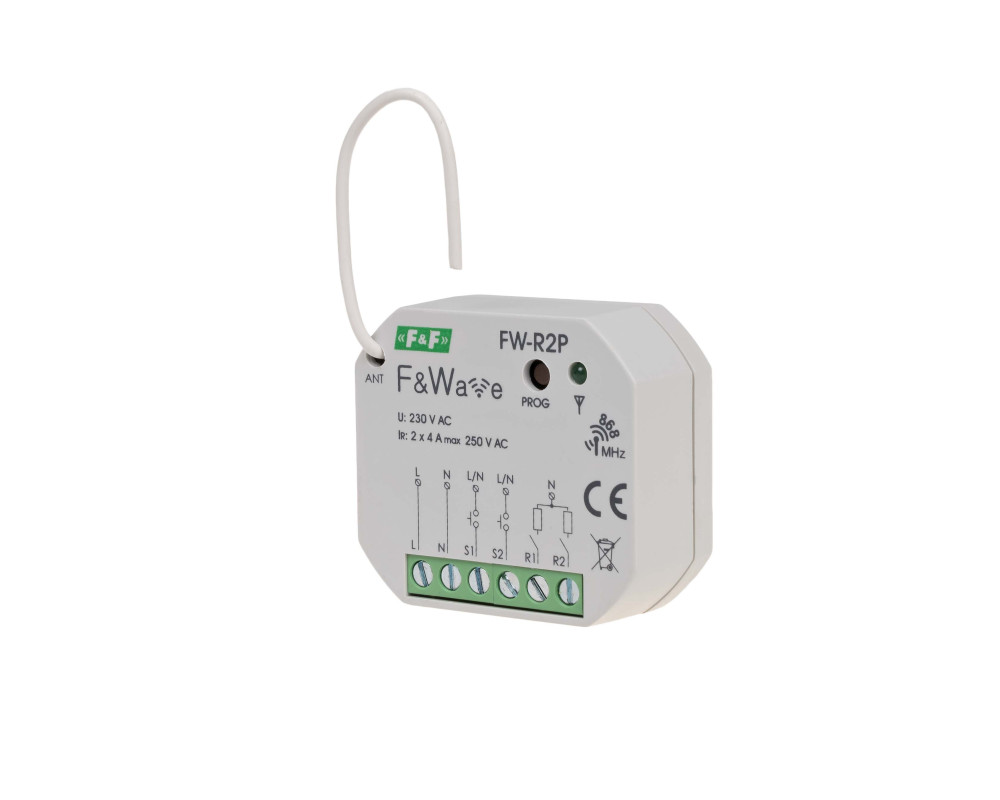Двухканальное бистабильное реле c локальным и удаленным управлением F&Wave FW-R2P