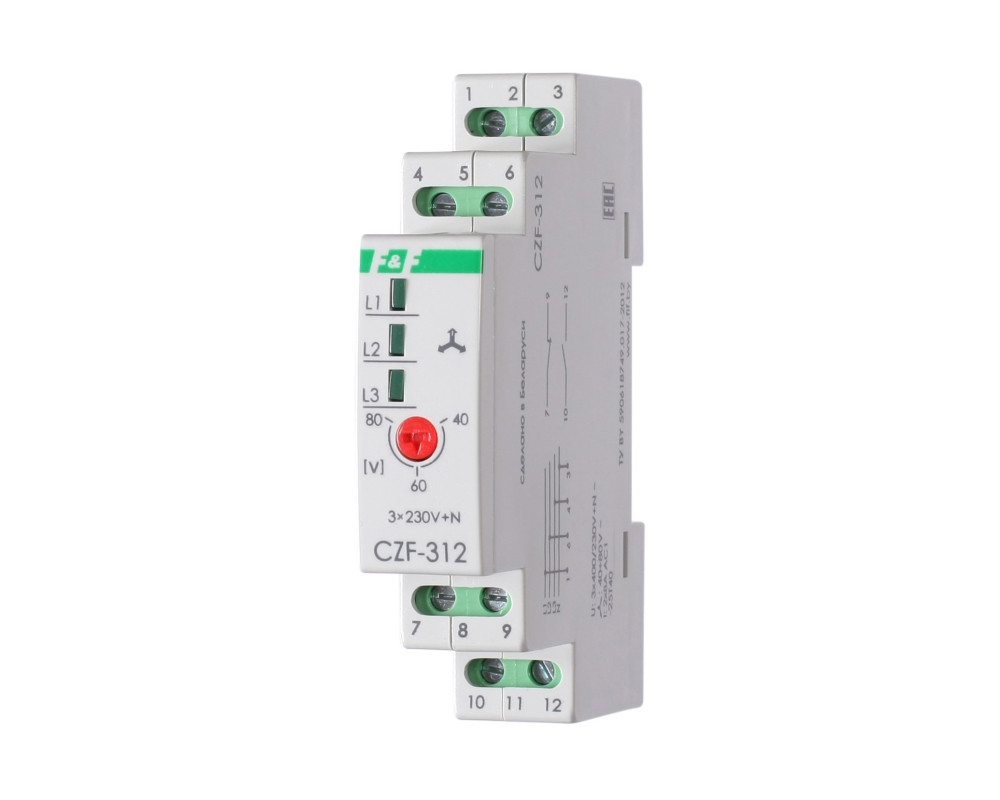 Реле контроля наличия фаз CZF-312