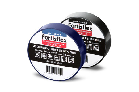 Изолента ПВХ 19x0.18x20 Heavy Duty черная (Fortisflex)