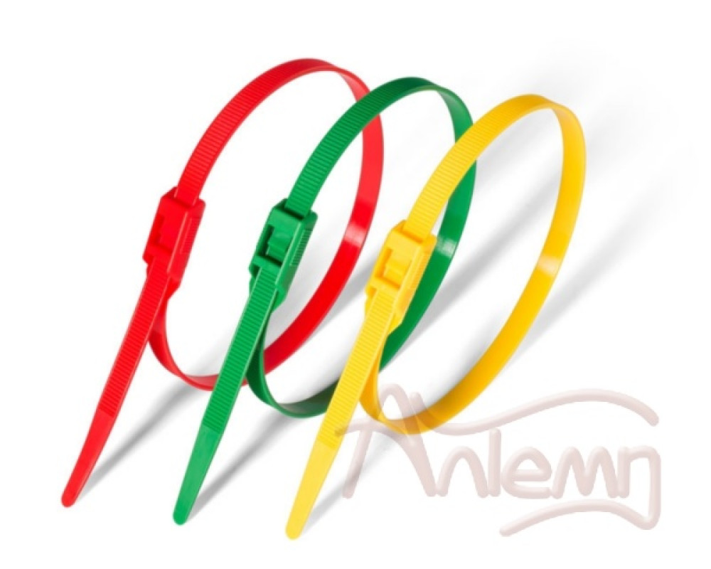 Кабельные стяжки разъемные с горизонтальным замком КСГ 8*400(зел) FORTISFLEX