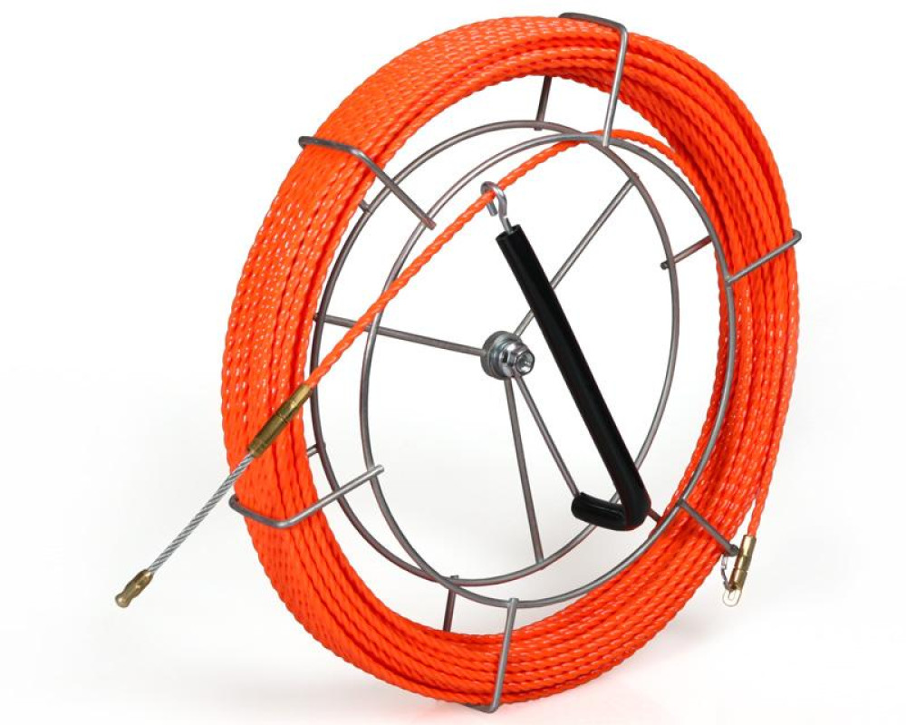 Протяжка из монолитной спирально закрученной полиэстровой нити со сменными винтовыми наконечниками на металлической катушке PET-1-4.7/20MK FORTISFLEX