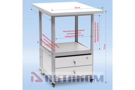 Стол подкатной с 2-мя ящиками с лицевыми панелями и замком АРМ-5073 Стол подкатной с 2-мя ящиками с лицевыми панелями и замком АРМ-5073